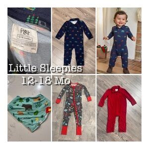 Little Sleepies Bundle - Baby Boy 12-18 Months - Christmas Romper DC Zippies PJS